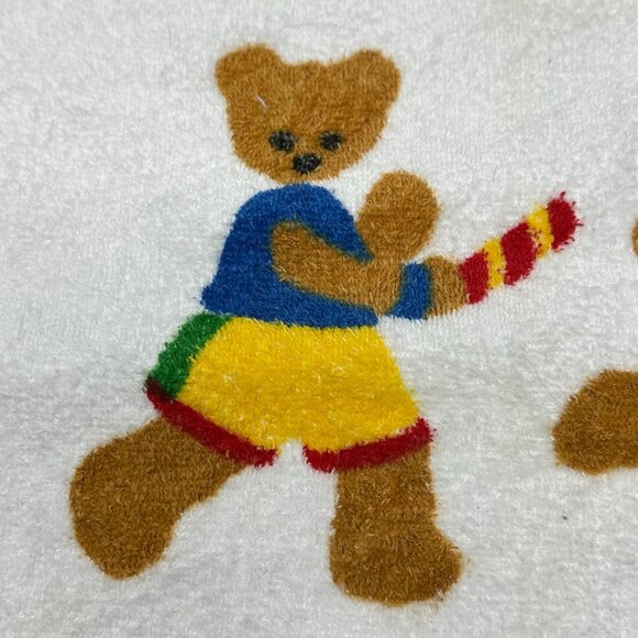 Springmaid Hand Towel Gear Kids Bears Sports Theme USA Vintage Linen 25 x 16 - Picture 3 of 13